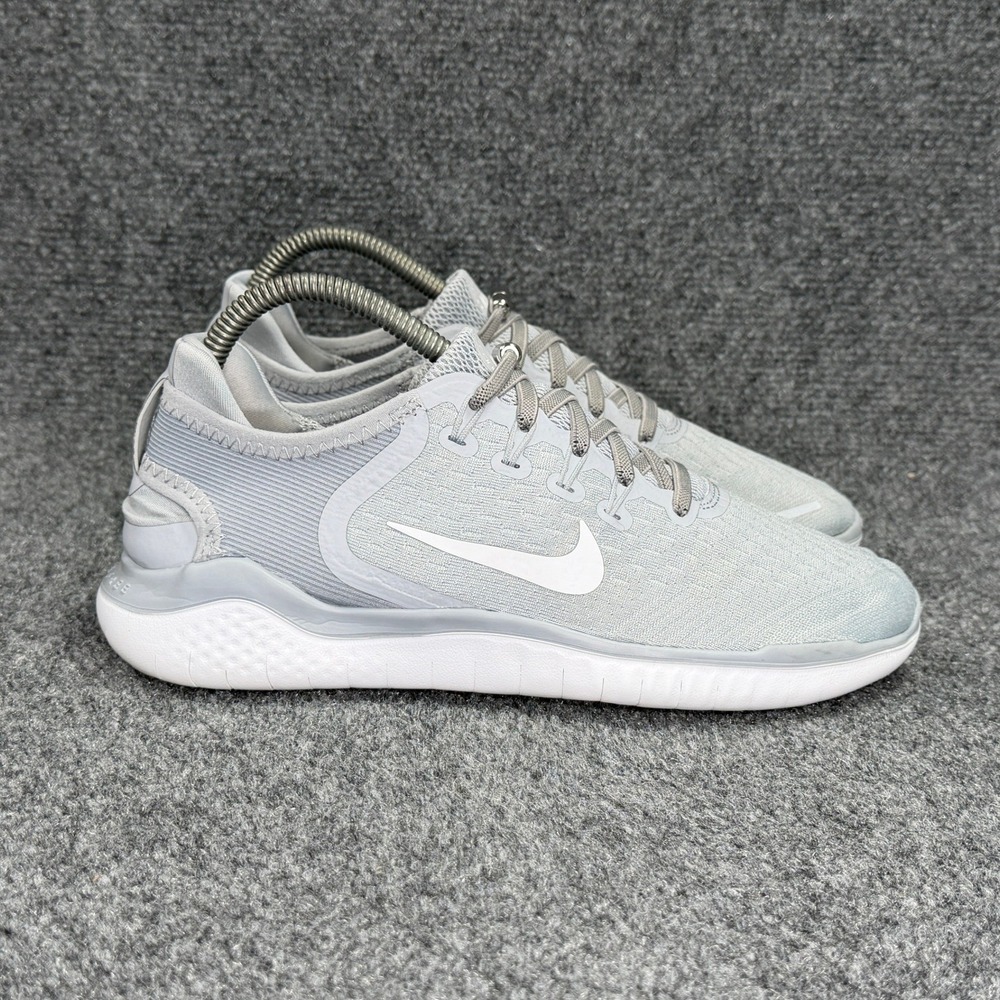 Nike Free RN 2018 Running Shoes Womens 7 Wolf Grey White Athletic Run Sneakers